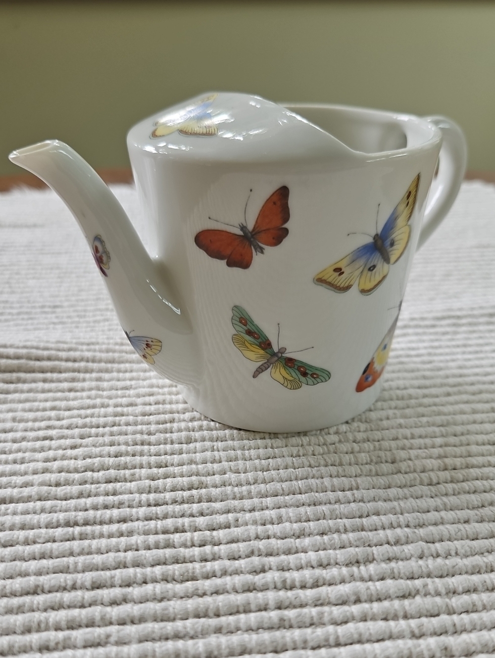 Vintage 1965 Hand-Painted Butterfly Porcelain Creamer – Signed